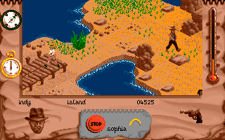 Indiana Jones and the Fate of Atlantis: The Action Game (DOS) screenshot: Level 5 - the island