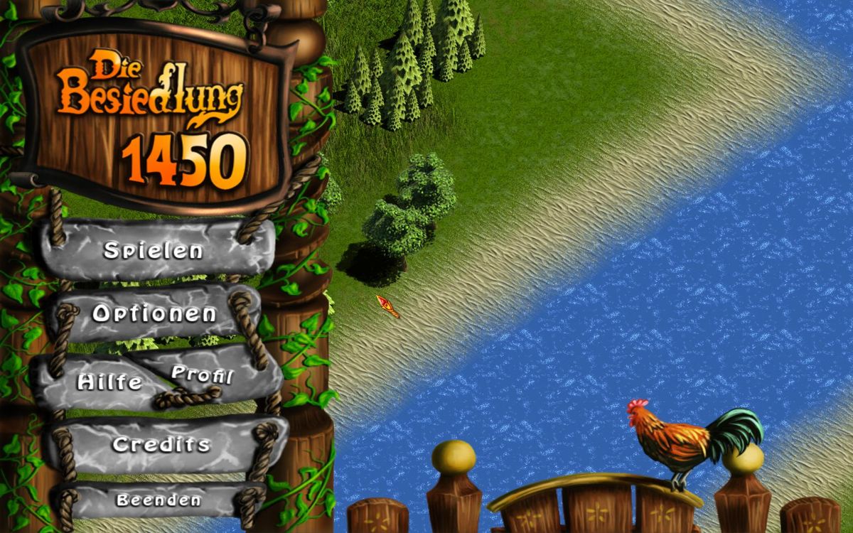 Die Besiedlung 1450 (Windows) screenshot: Menue
