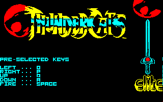 Thundercats (Amstrad CPC) screenshot: Controls Adjustment