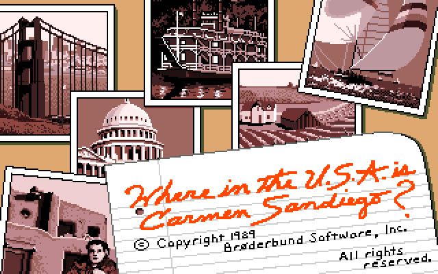 Where in the U.S.A. Is Carmen Sandiego? (Amiga) screenshot: Title screen