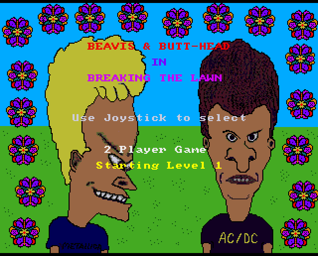 Beavis & Butt-Head in: Breaking the Lawn (Amiga) screenshot: Title screen
