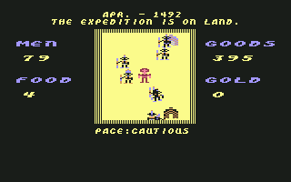 The Seven Cities of Gold (Commodore 64) screenshot: Native chief.