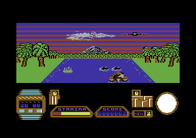 Butcher Hill (Commodore 64) screenshot: Some rocks here