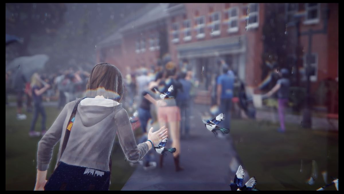 Life Is Strange: Episode 2 - Out of Time (PlayStation 4) screenshot: Moving through time standing still