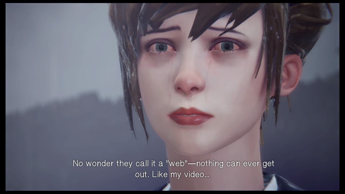 Life Is Strange: Episode 2 - Out of Time (PlayStation 4) screenshot: Trying to convince Kate no to jump