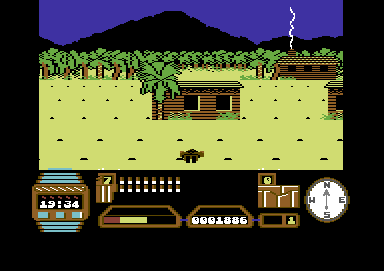 Butcher Hill (Commodore 64) screenshot: Injured