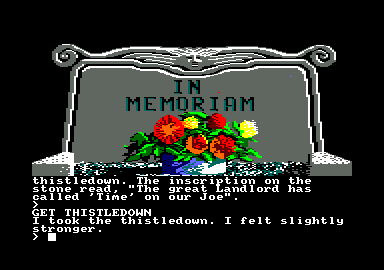 Scapeghost (Amstrad CPC) screenshot: Going to your funeral