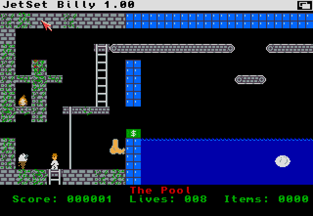 JetSet Billy (Amiga) screenshot: First room: The Pool