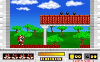 Skunny: Save Our Pizzas! (DOS) screenshot: Starting location