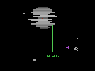 Star Wars: Return of the Jedi - Death Star Battle (Atari 2600) screenshot: Hit the core (red point)