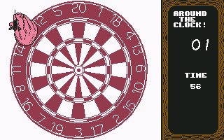 Pub Darts (Commodore 64) screenshot: Playing "Around the Clock"