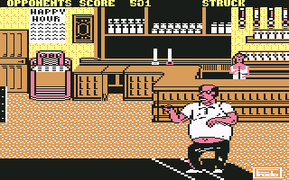 Pub Darts (Commodore 64) screenshot: Now my opponent throws.