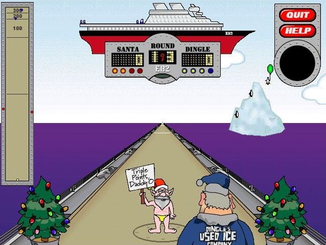 Elves in Paradise: Elf Bowling 2 (Windows) screenshot: Triple point shot.