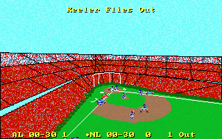 Earl Weaver Baseball II (DOS) screenshot: Keeler Flies Out (MCGA)