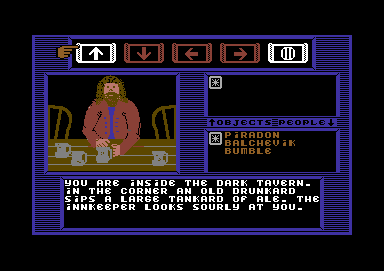 Majik (Commodore 64) screenshot: Hanging around in the tavern