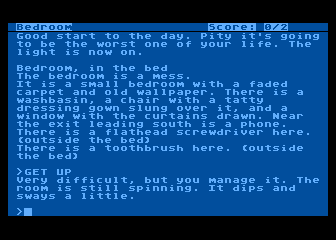 Screenshot of The Hitchhiker's Guide to the Galaxy (Amiga, 1984) - MobyGames