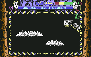 Dizzy: Prince of the Yolkfolk (Commodore 64) screenshot: Clouds.