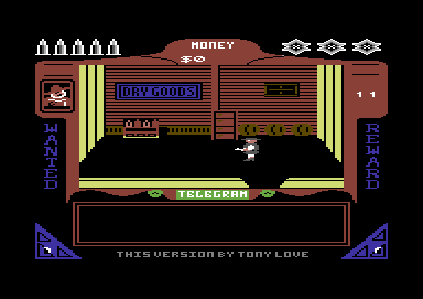 Gunfighter (Commodore 64) screenshot: A side-room - one of many possible enemy locations