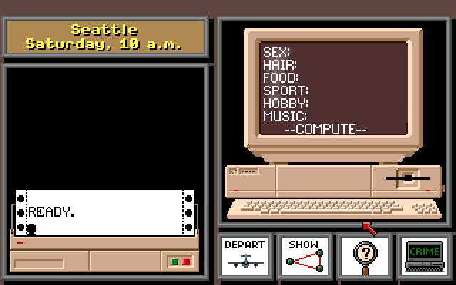 Where in the U.S.A. Is Carmen Sandiego? (Amiga) screenshot: The crime computer