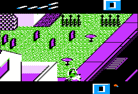 Paperboy (Apple II) screenshot: Crashed.