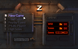 Z (DOS) screenshot: Main menu