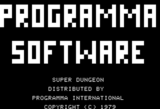 Super Dungeon (Apple II) screenshot: Titles