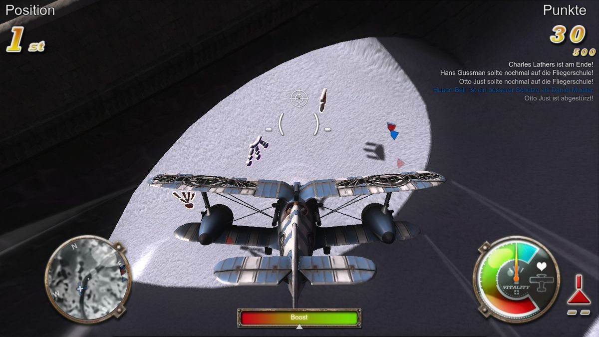 DogFighter (Windows) screenshot: Collecting some weapons.