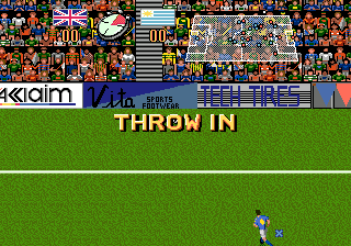Champions World Class Soccer (Genesis) screenshot: A view of the stadium