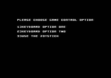 Predator (Amstrad CPC) screenshot: Select your control scheme.