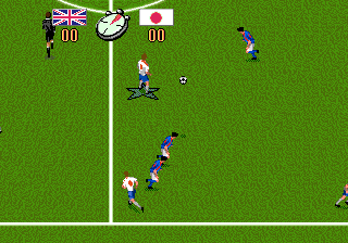Champions World Class Soccer (Genesis) screenshot: UK against Japan