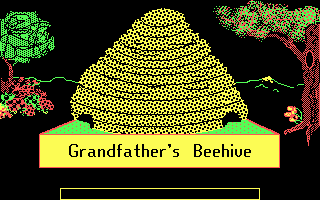 Bouncy Bee Learns Letters (DOS) screenshot: Grandfather's Beehive intro