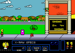 The Simpsons: Bart vs. the Space Mutants (Genesis) screenshot: Starting the game