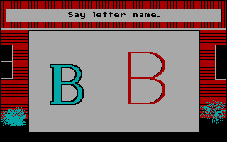 Bouncy Bee Learns Letters (DOS) screenshot: Read the letter out loud