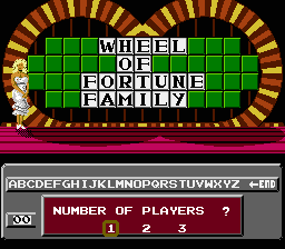 Wheel of Fortune: Family Edition (NES) screenshot: Player selection