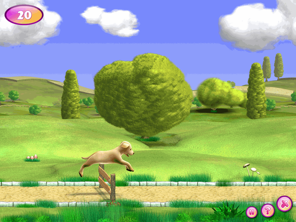 I Love Puppies! (Windows) screenshot: Steeplechase: Jump the hurdles.