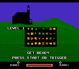 Chiller (NES) screenshot: Get ready for level one.