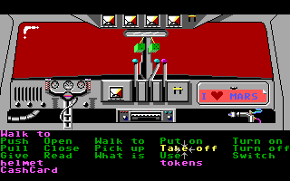 Zak McKracken and the Alien Mindbenders (DOS) screenshot: In the van on Mars