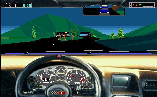 Test Drive III: The Passion (DOS) screenshot: Driving...