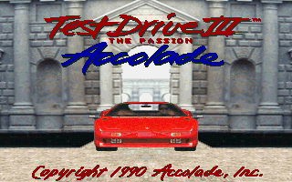 Test Drive III: The Passion (DOS) screenshot: Title screen