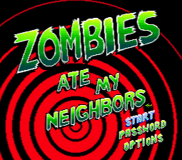 Zombies Ate My Neighbors (Genesis) screenshot: Title screen