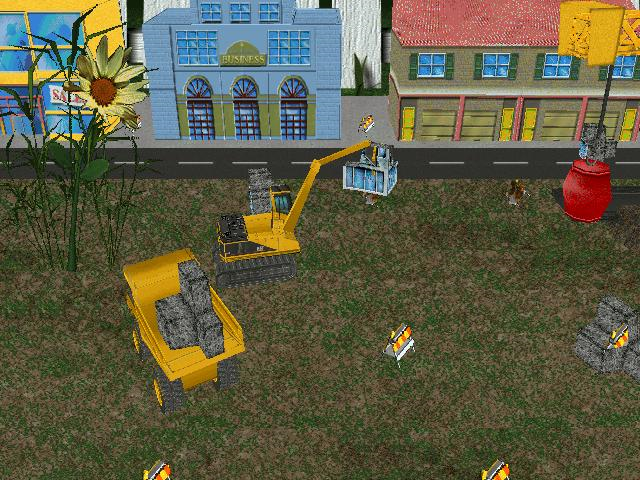 MatchBox Caterpillar Big Dirt Movers (Windows) screenshot: Picking up the debris