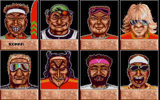 Super Ski II (DOS) screenshot: Selecting the Face