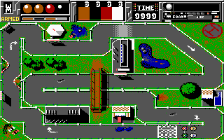 Carnage (DOS) screenshot: Track 1 (EGA)