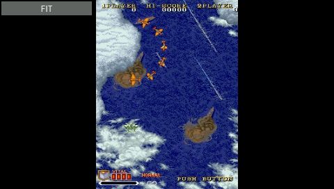 Capcom Classics Collection: Remixed (PSP) screenshot: 1941 in horizontal fit mode view