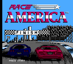 Race America (NES) screenshot: Title screen