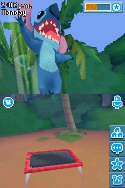 Disney Friends (Nintendo DS) screenshot: Jumping with Stitch.