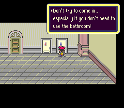 EarthBound (SNES) screenshot: The game surely has a sense of humor