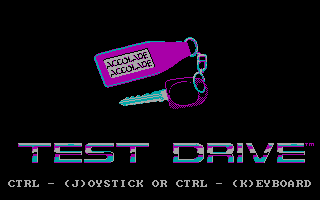 Test Drive (DOS) screenshot: Title screen (CGA)