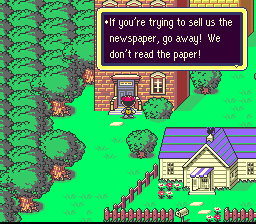 EarthBound (SNES) screenshot: You can read lots of funny comments...
