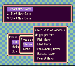 EarthBound (SNES) screenshot: Options menu